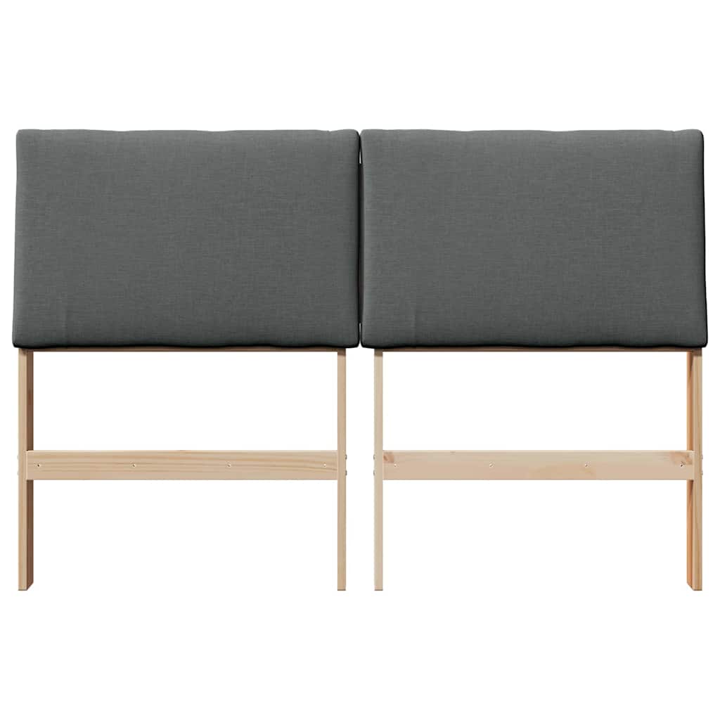 Gepolstertes Kopfteil Dunkelgrau 150 cm Massives Kiefernholz