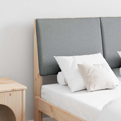 Gepolstertes Kopfteil Hellgrau 120 cm Massives Kiefernholz
