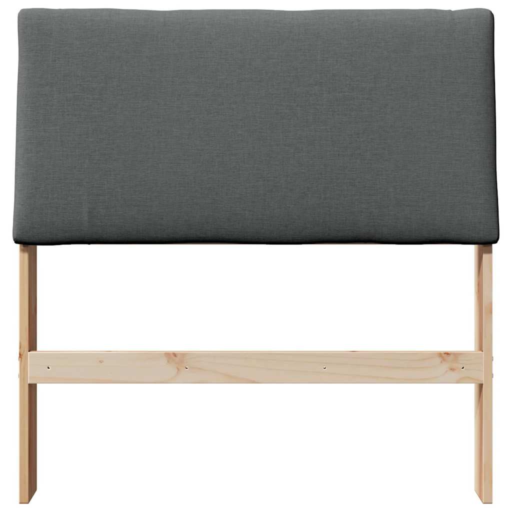Gepolstertes Kopfteil Dunkelgrau 90 cm Massives Kiefernholz