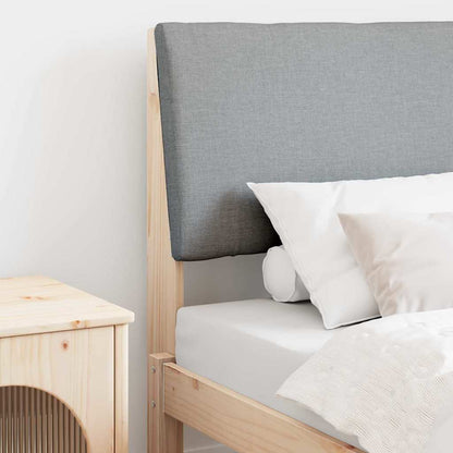 Gepolstertes Kopfteil Hellgrau 80 cm Massives Kiefernholz