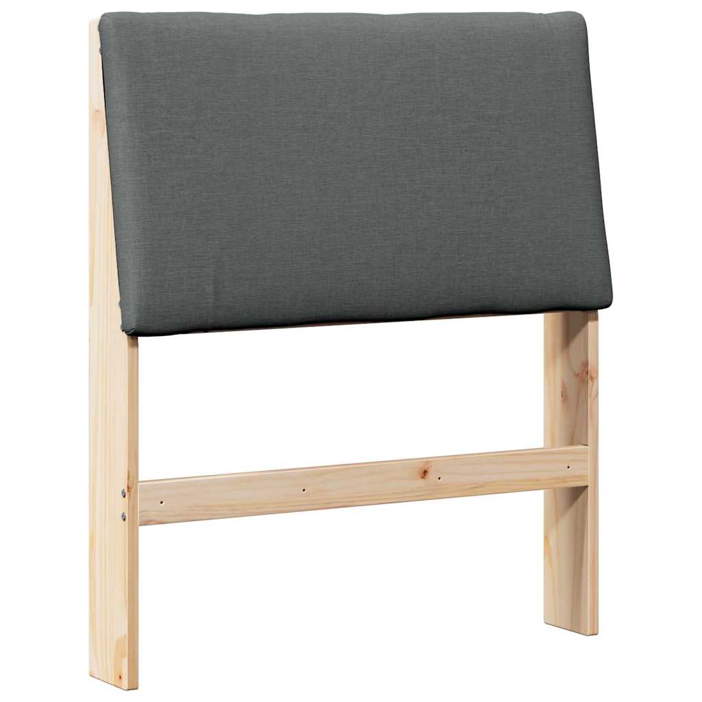 Gepolstertes Kopfteil Dunkelgrau 80 cm Massives Kiefernholz