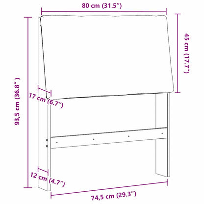 Gepolstertes Kopfteil Hellgrau 80 cm Massives Kiefernholz