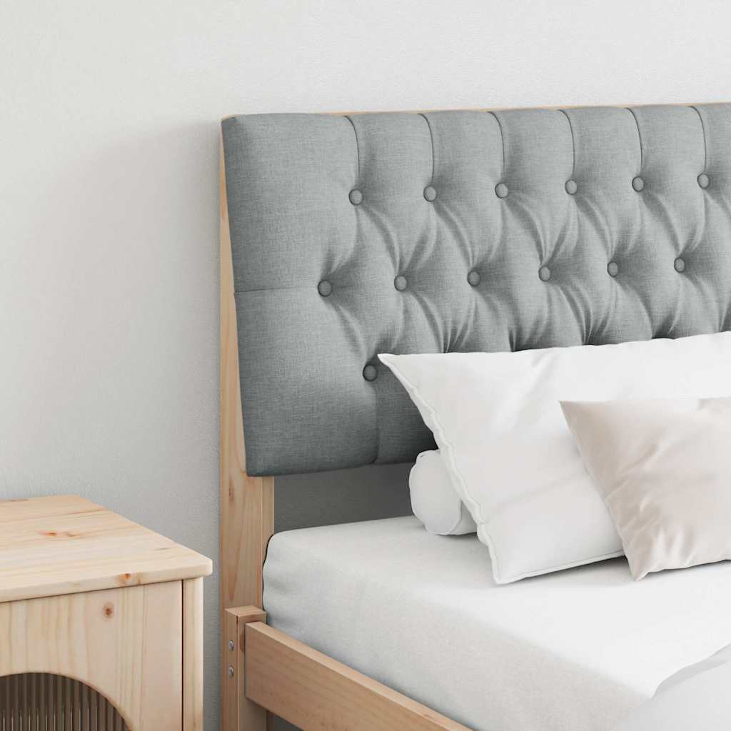 Gepolstertes Kopfteil Hellgrau 200 cm Massives Kiefernholz