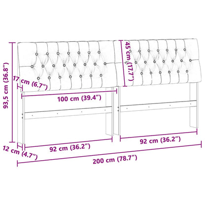 Gepolstertes Kopfteil Taupe 200 cm Massives Kiefernholz