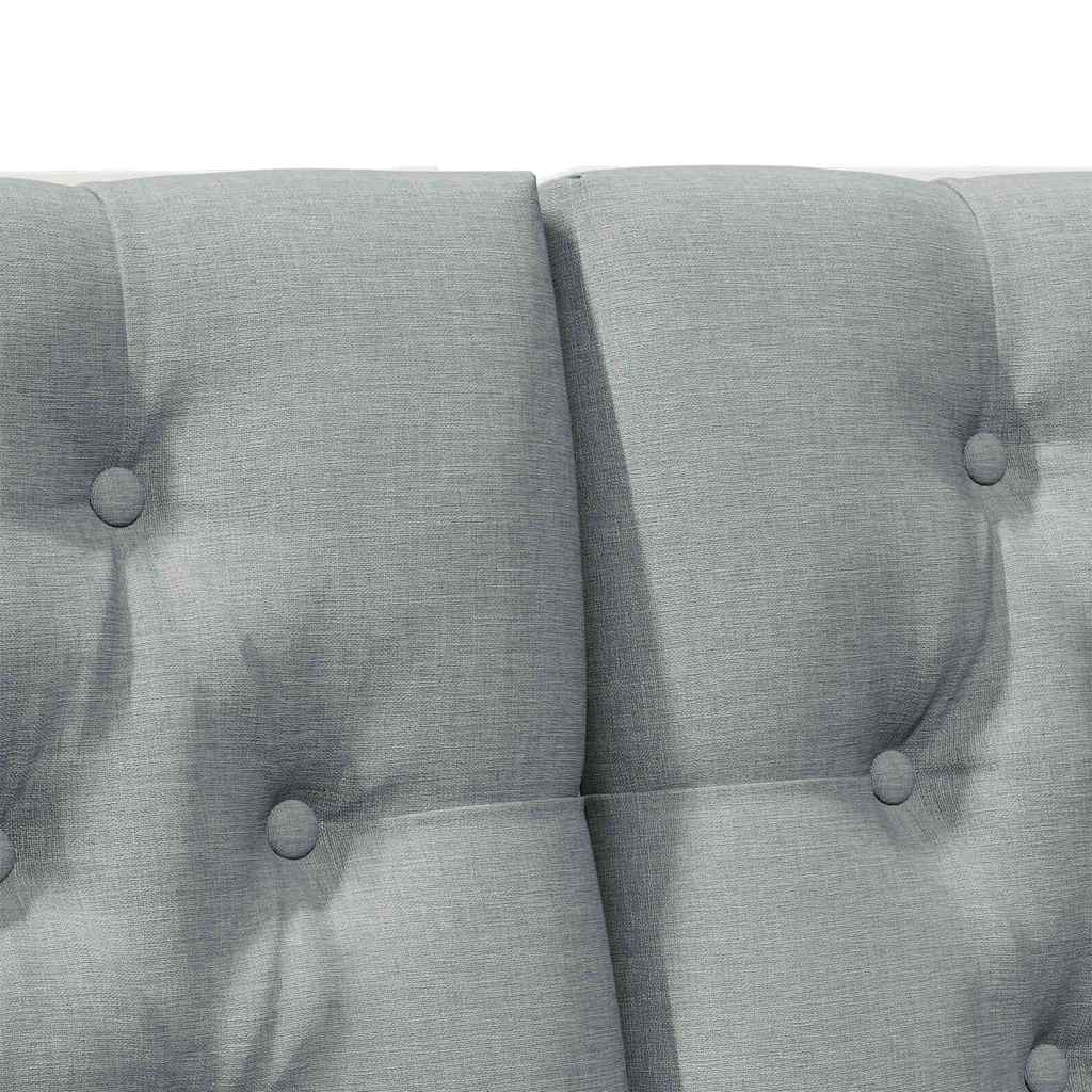 Gepolstertes Kopfteil Hellgrau 200 cm Massives Kiefernholz