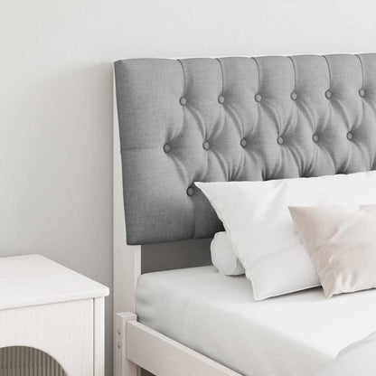 Gepolstertes Kopfteil Hellgrau 200 cm Massives Kiefernholz