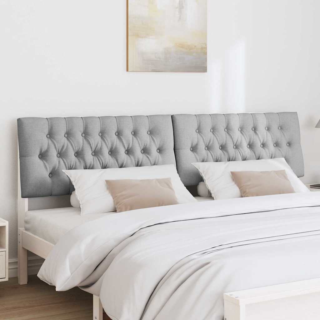 Gepolstertes Kopfteil Hellgrau 200 cm Massives Kiefernholz