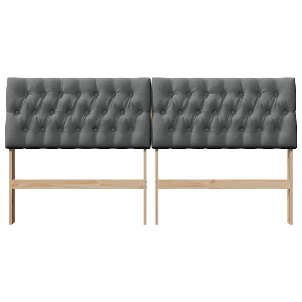 Gepolstertes Kopfteil Dunkelgrau 180 cm Massives Kiefernholz