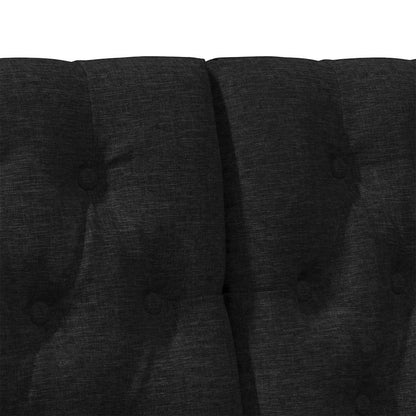 Gepolstertes Kopfteil Schwarz 150 cm Massives Kiefernholz