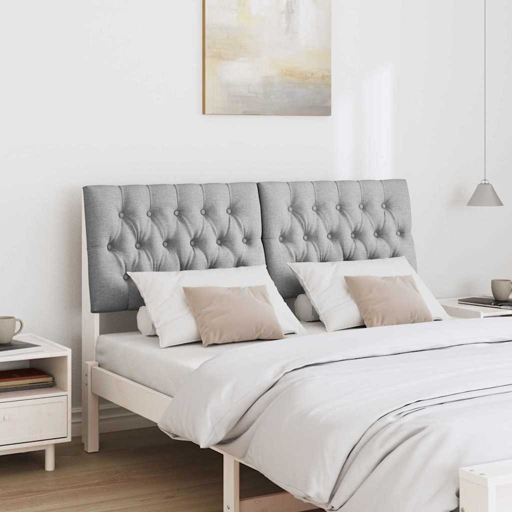 Gepolstertes Kopfteil Hellgrau 150 cm Massives Kiefernholz