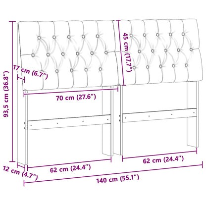Gepolstertes Kopfteil Hellgrau 140 cm Massives Kiefernholz