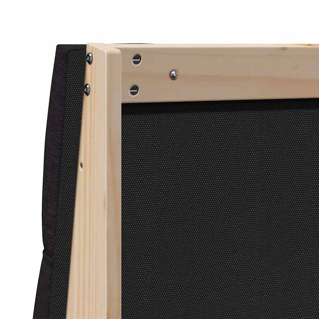 Gepolstertes Kopfteil Schwarz 135 cm Massives Kiefernholz