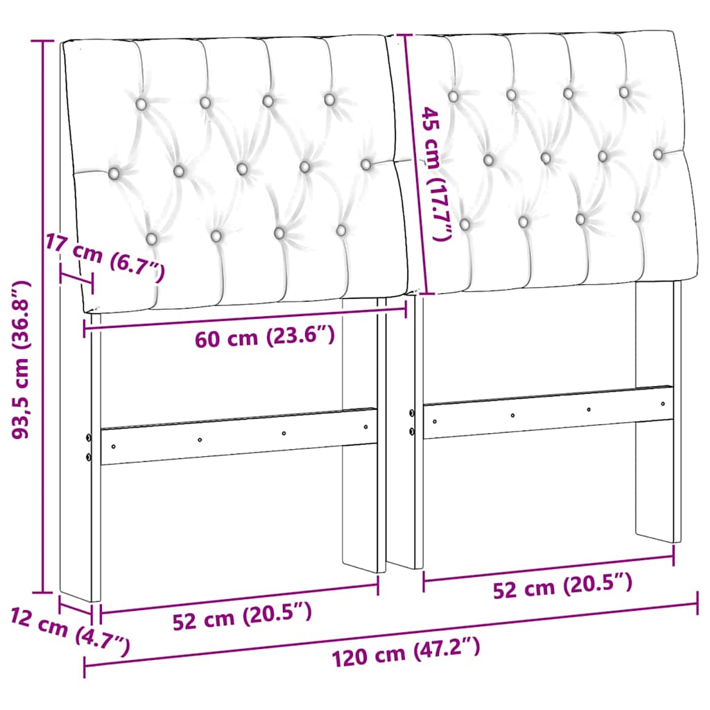 Gepolstertes Kopfteil Hellgrau 120 cm Massives Kiefernholz