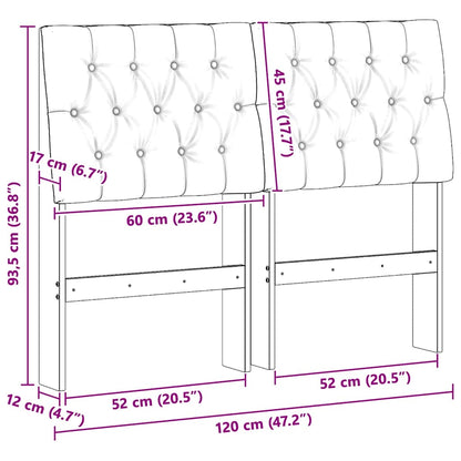 Gepolstertes Kopfteil Dunkelgrau 120 cm Massives Kiefernholz