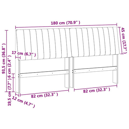 Gepolstertes Kopfteil Dunkelgrau 180 cm Massives Kiefernholz