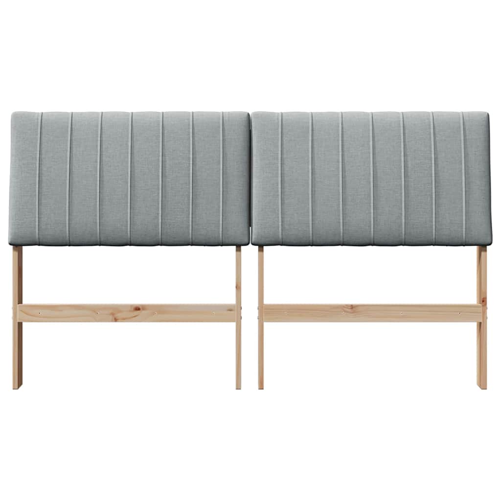 Gepolstertes Kopfteil Hellgrau 160 cm Massives Kiefernholz