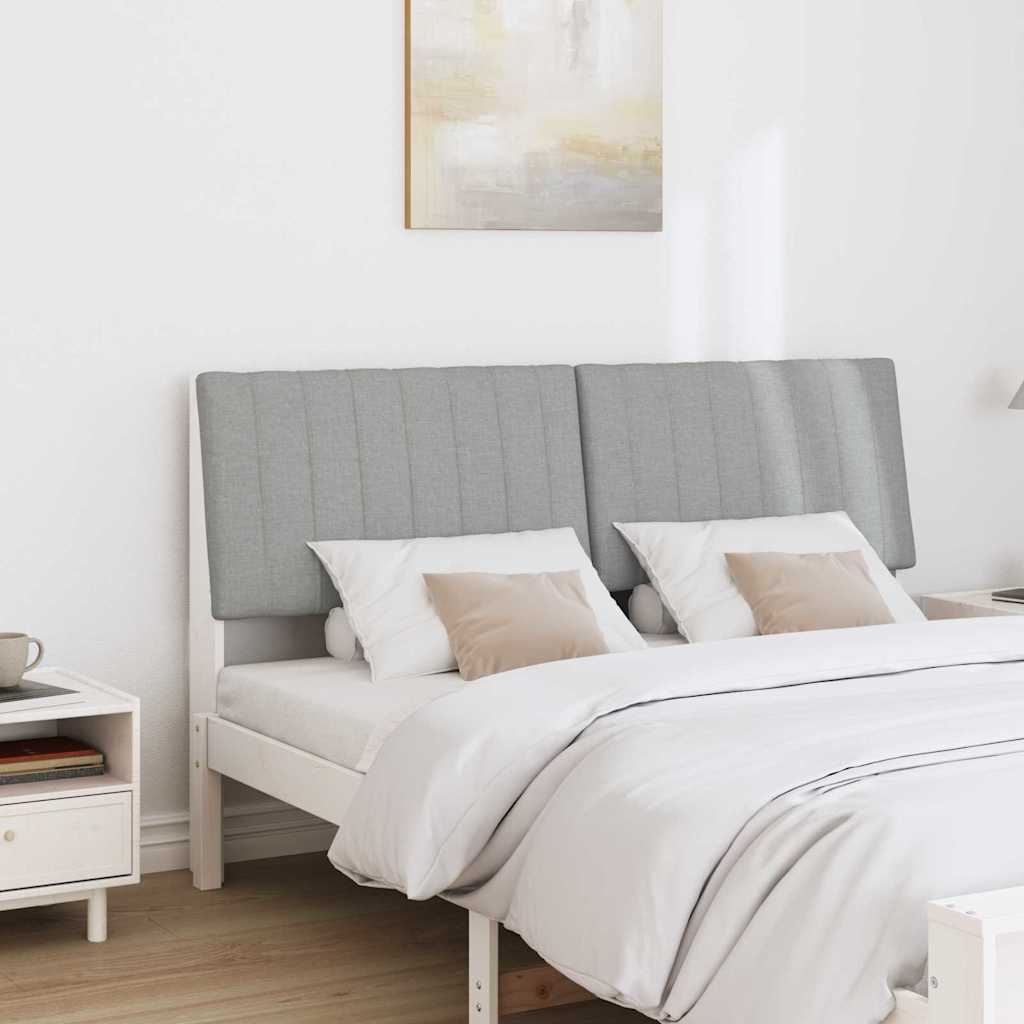 Gepolstertes Kopfteil Hellgrau 150 cm Massives Kiefernholz