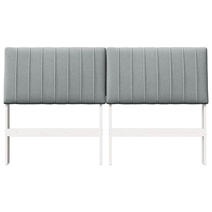 Gepolstertes Kopfteil Hellgrau 150 cm Massives Kiefernholz