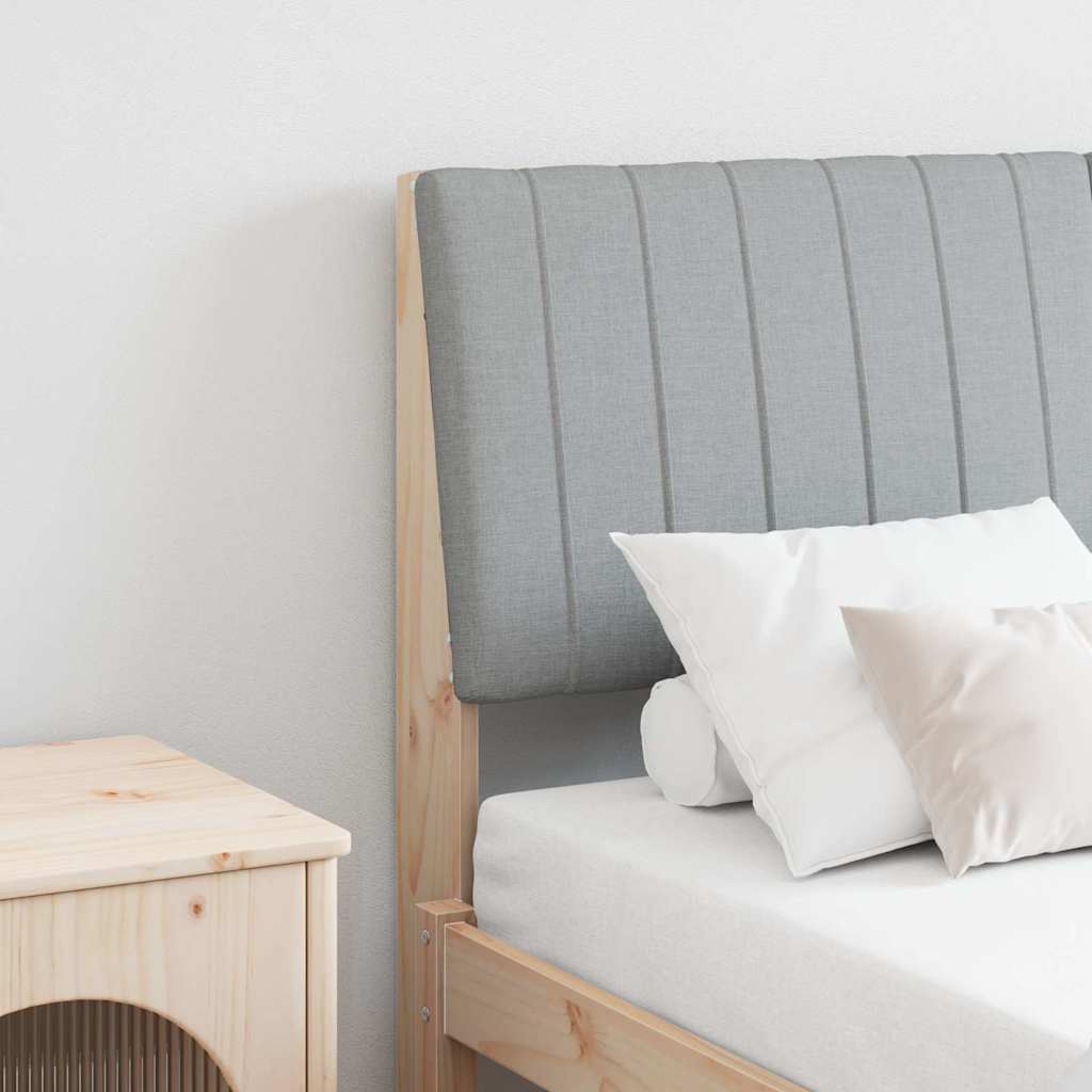 Gepolstertes Kopfteil Hellgrau 135 cm Massives Kiefernholz