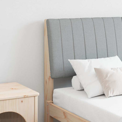 Gepolstertes Kopfteil Hellgrau 135 cm Massives Kiefernholz