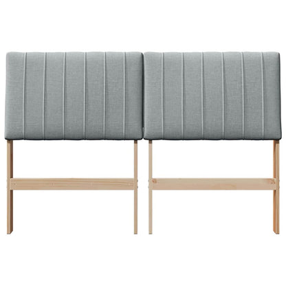 Gepolstertes Kopfteil Hellgrau 135 cm Massives Kiefernholz