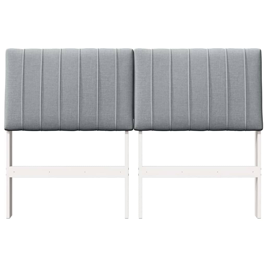 Gepolstertes Kopfteil Hellgrau 135 cm Massives Kiefernholz