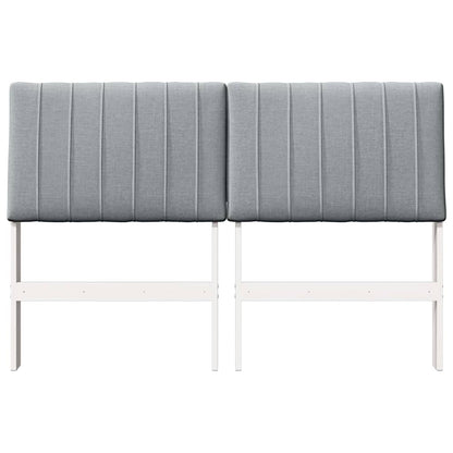 Gepolstertes Kopfteil Hellgrau 135 cm Massives Kiefernholz