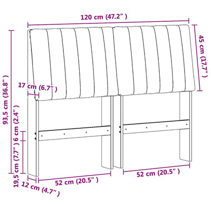 Gepolstertes Kopfteil Schwarz 120 cm Massives Kiefernholz