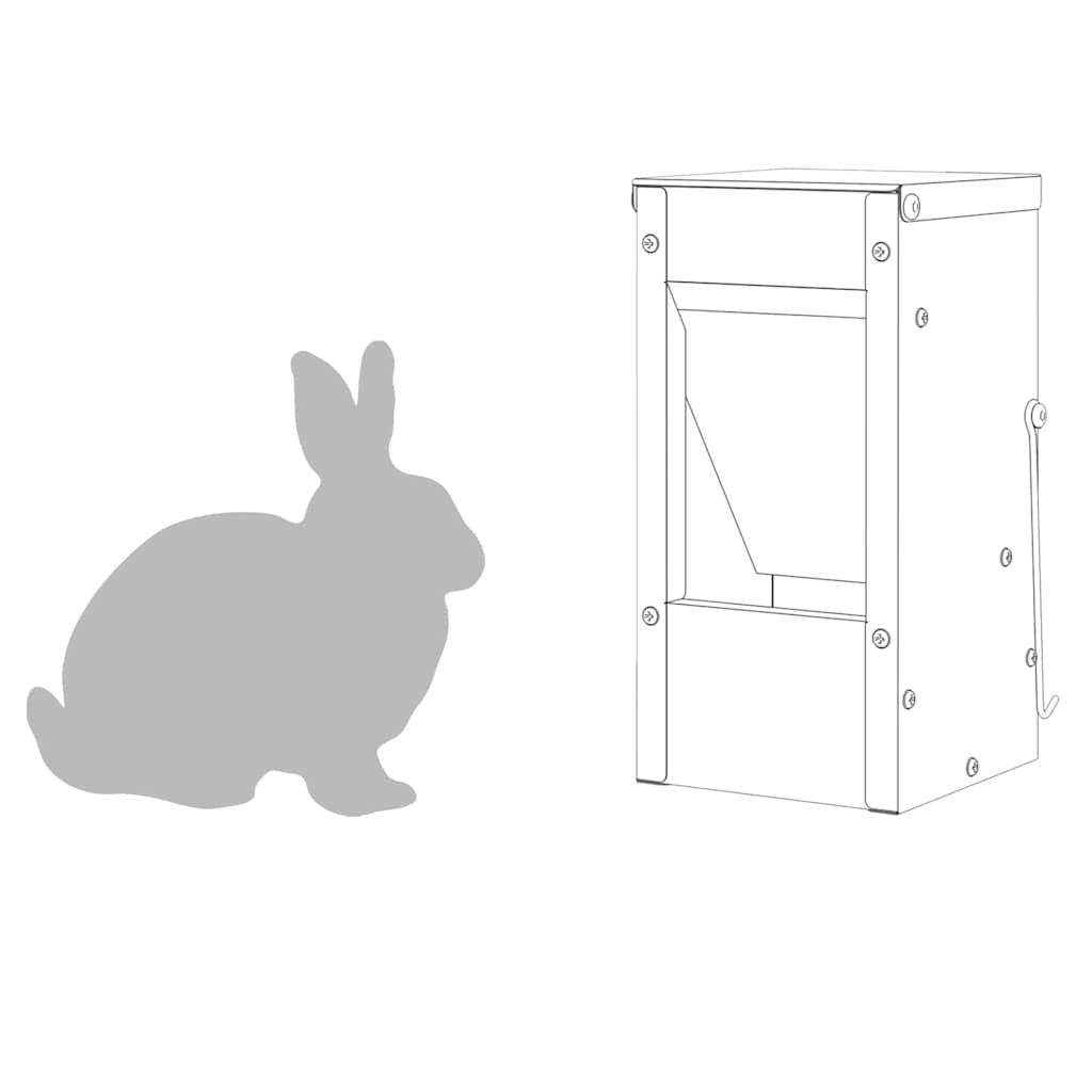 Kaninchenfütterer Schwarz 12,5 x 12,5 x 25 cm