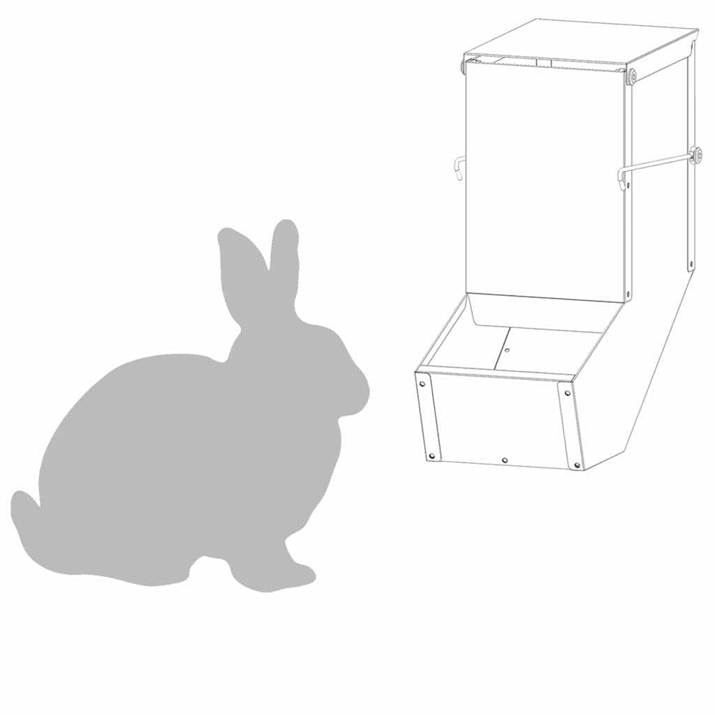 Kaninchenfütterer Schwarz 12,5 x 26 x 28,5 cm