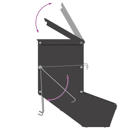 Kaninchenfütterer Schwarz 12,5 x 26 x 28,5 cm