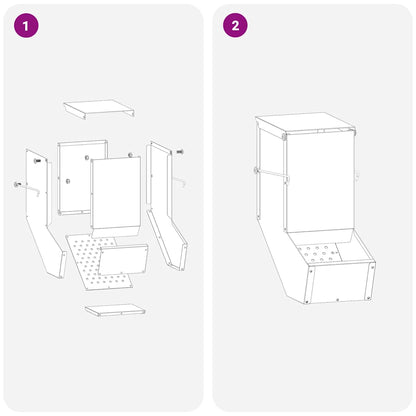 Kaninchenfütterer Silber 12,5 x 26 x 28,5 cm Verzinkter Stahl