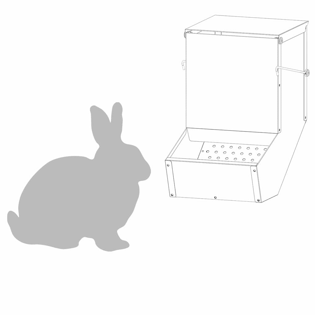 Kaninchenfütterer Silber 17,5 x 26 x 28,5 cm Verzinkter Stahl