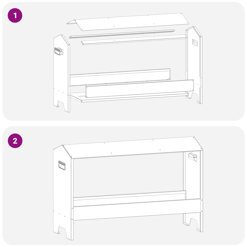 Hühnerfütterungsrinne Olive Grün 81 x 32 x 53,5 cm