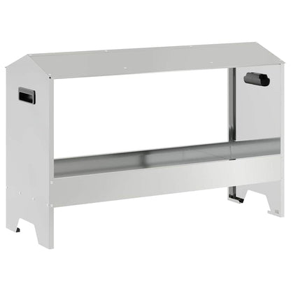 Hühnerfütterungsrinne Silber 81 x 32 x 53,5 cm Verzinkter Stahl