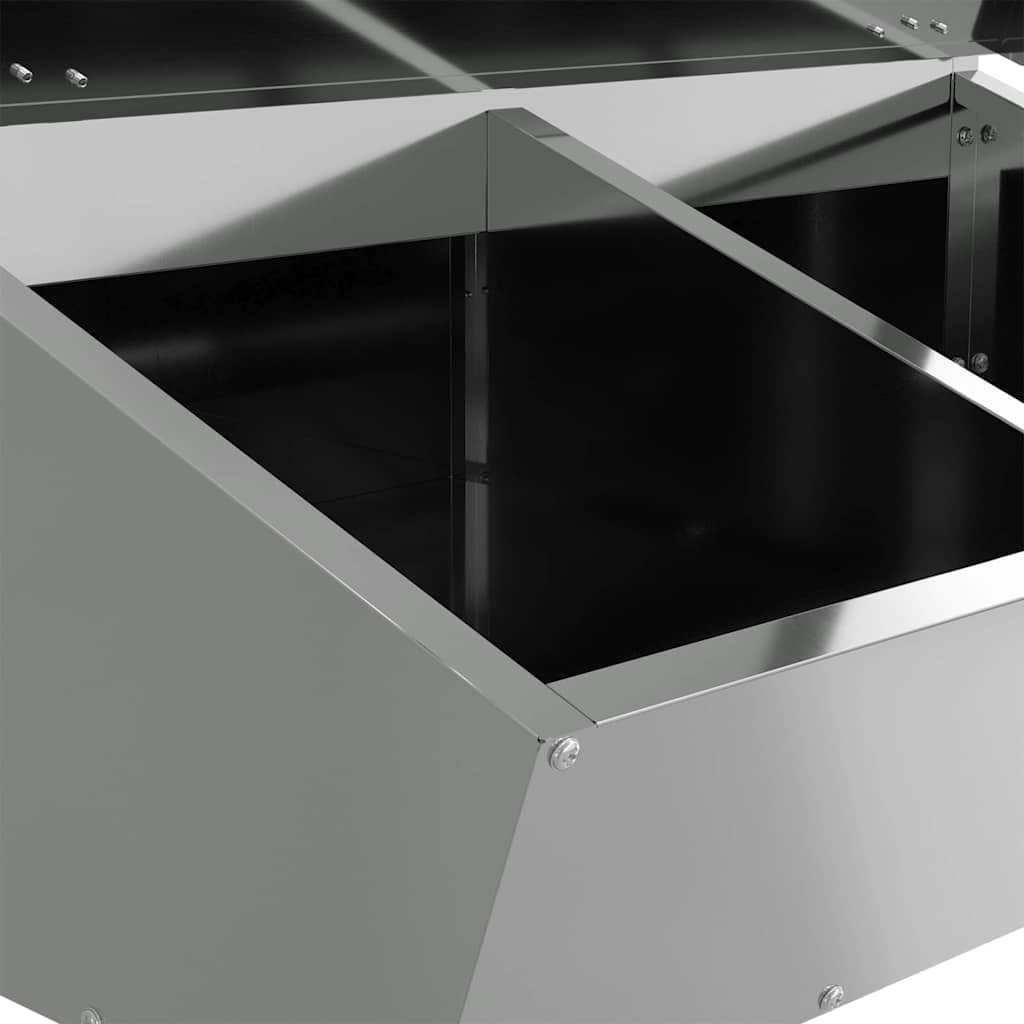 Schweinfutterspender Silber 55 x 51 x 91,5 cm Verzinkter Stahl