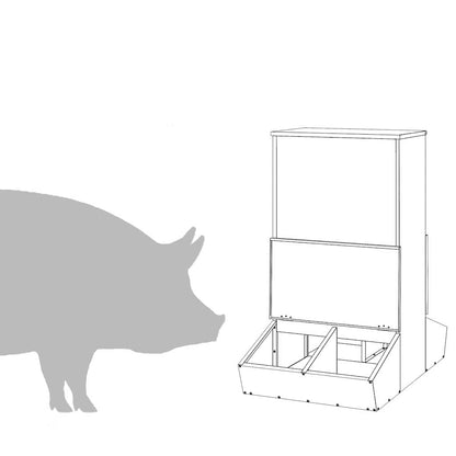 Schweinfutterspender Schwarz 82 x 51 x 91,5 cm