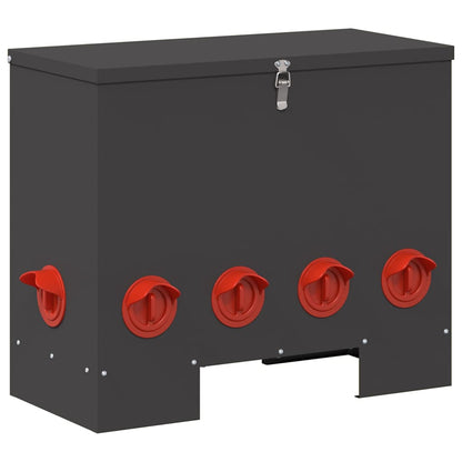 Hühnerfütterer Schwarz 60,5 x 29 x 51 cm Kaltgewalzter Stahl