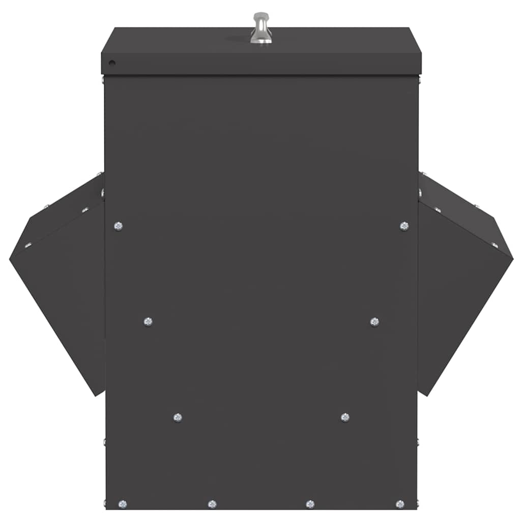 Hühnerfütterer Schwarz 40,5 x 45 x 41 cm Kaltgewalzter Stahl