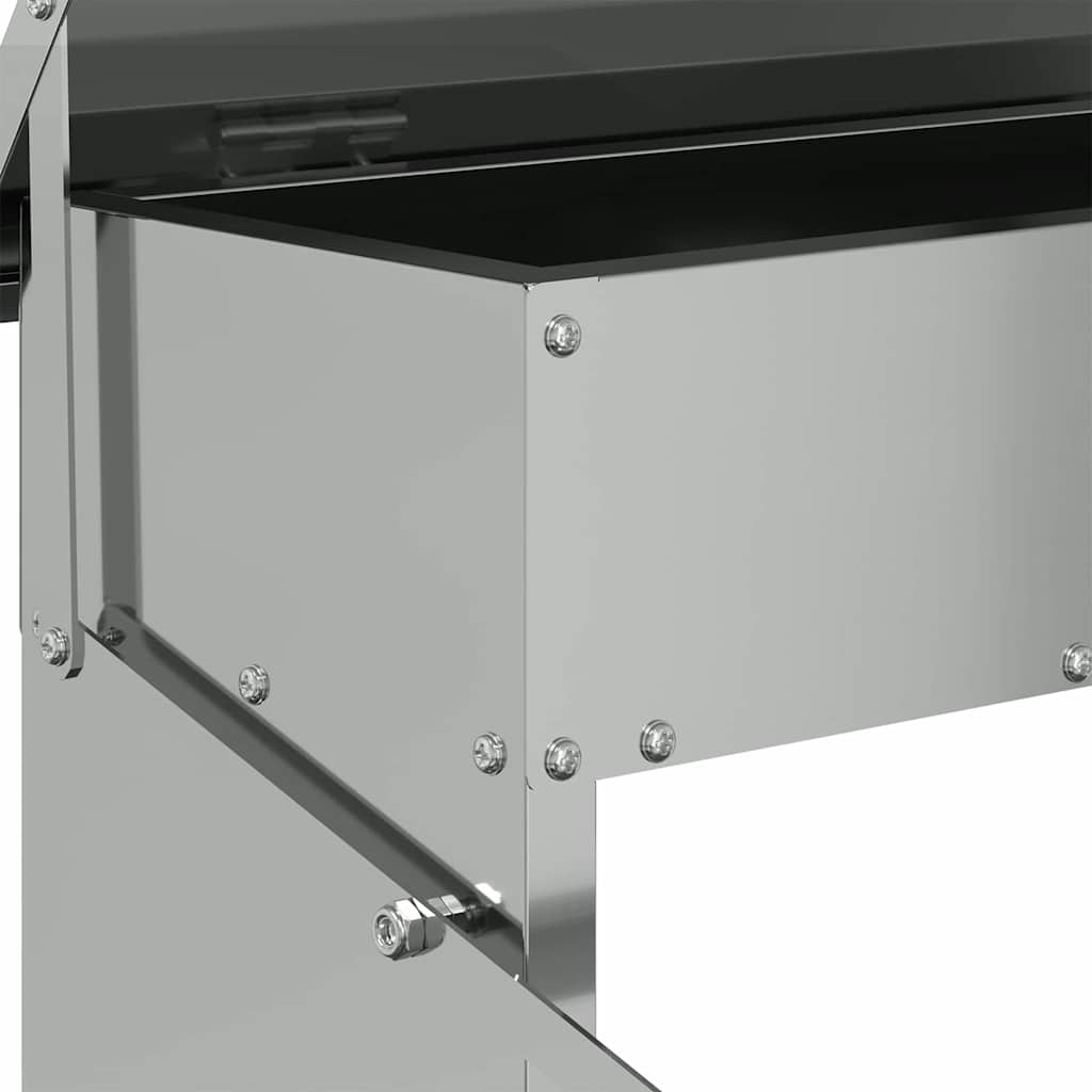 Hühnertretfeeder Silber 48,5 x 39,5 x 19 cm Verzinkter Stahl