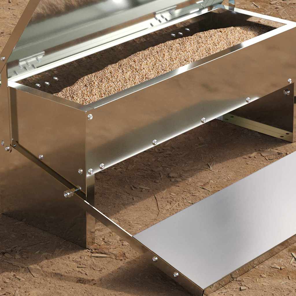Hühnertretfeeder Silber 48,5 x 39,5 x 19 cm Verzinkter Stahl