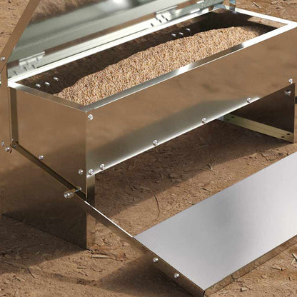 Hühnertretfeeder Silber 48,5 x 39,5 x 19 cm Verzinkter Stahl