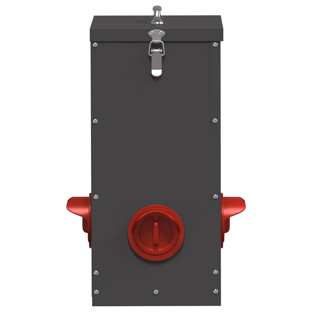 Hühnerfütterer Schwarz 32,5 x 20,5 x 43 cm Kaltgewalzter Stahl