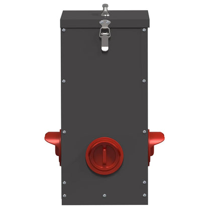 Hühnerfütterer Schwarz 32,5 x 20,5 x 43 cm Kaltgewalzter Stahl