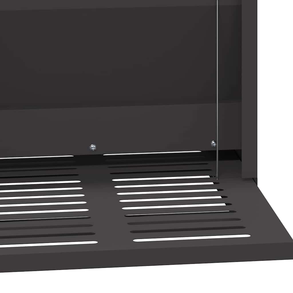 Hühnertretfeeder Schwarz 33 x 42 x 40 cm Kaltgewalzter Stahl