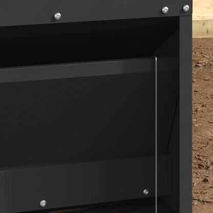 Hühnertretfeeder Schwarz 33 x 42 x 40 cm Kaltgewalzter Stahl