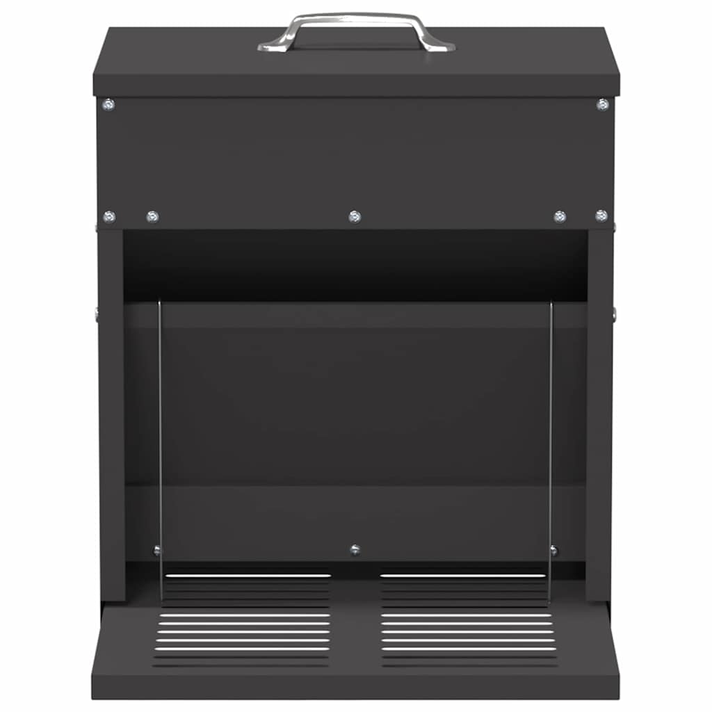 Hühnertretfeeder Schwarz 33 x 42 x 40 cm Kaltgewalzter Stahl