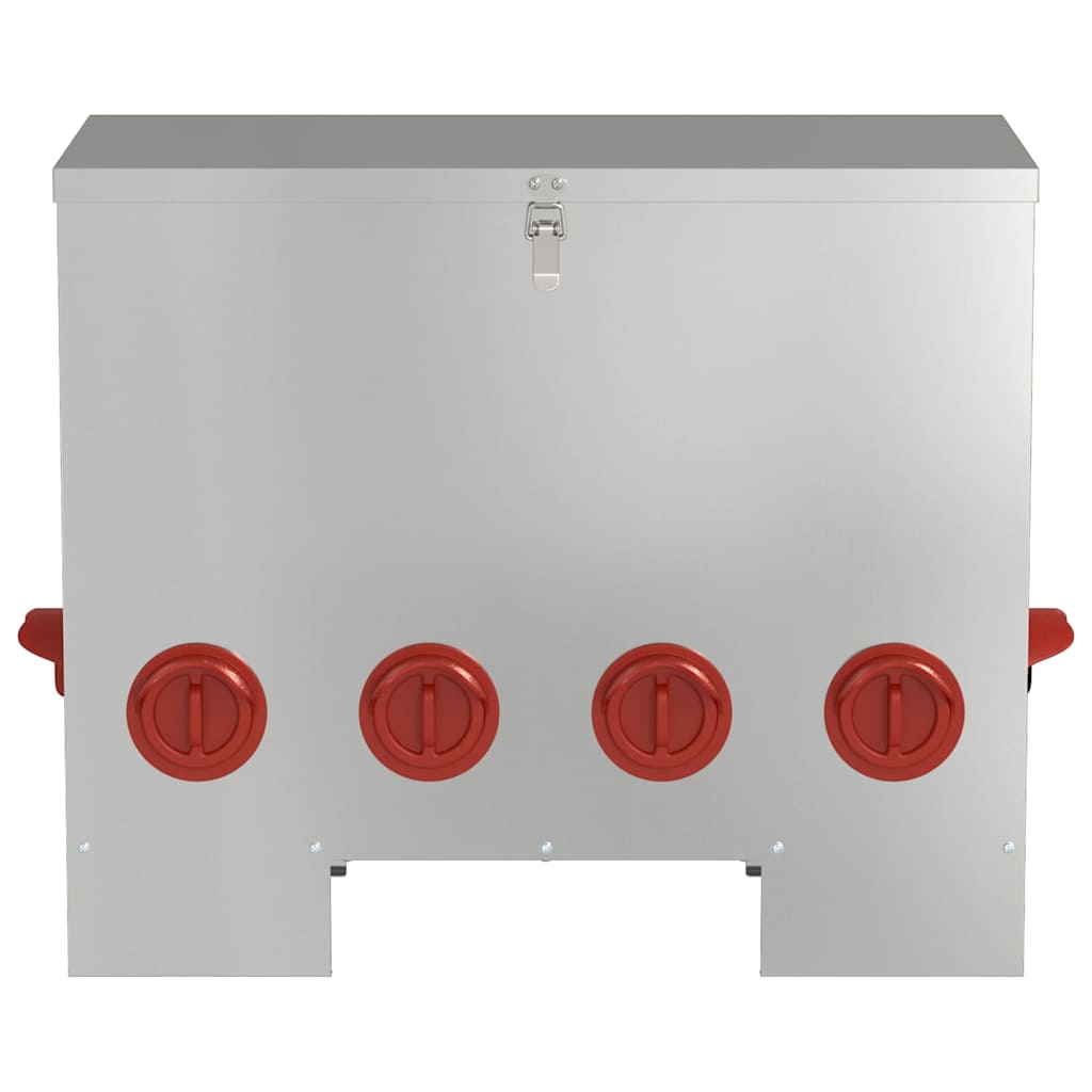 Hühnerfütterer 2 pcs Silber 60,5 x 29 x 51 cm Verzinkter Stahl