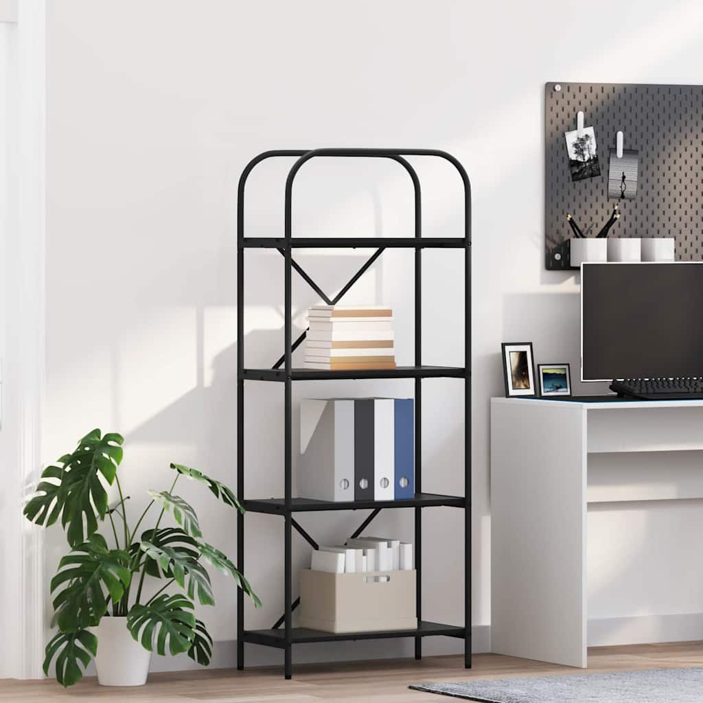 Bücherregal Schwarz Eichen-Optik 60 x 30 x 146 cm Holzwerkstoff