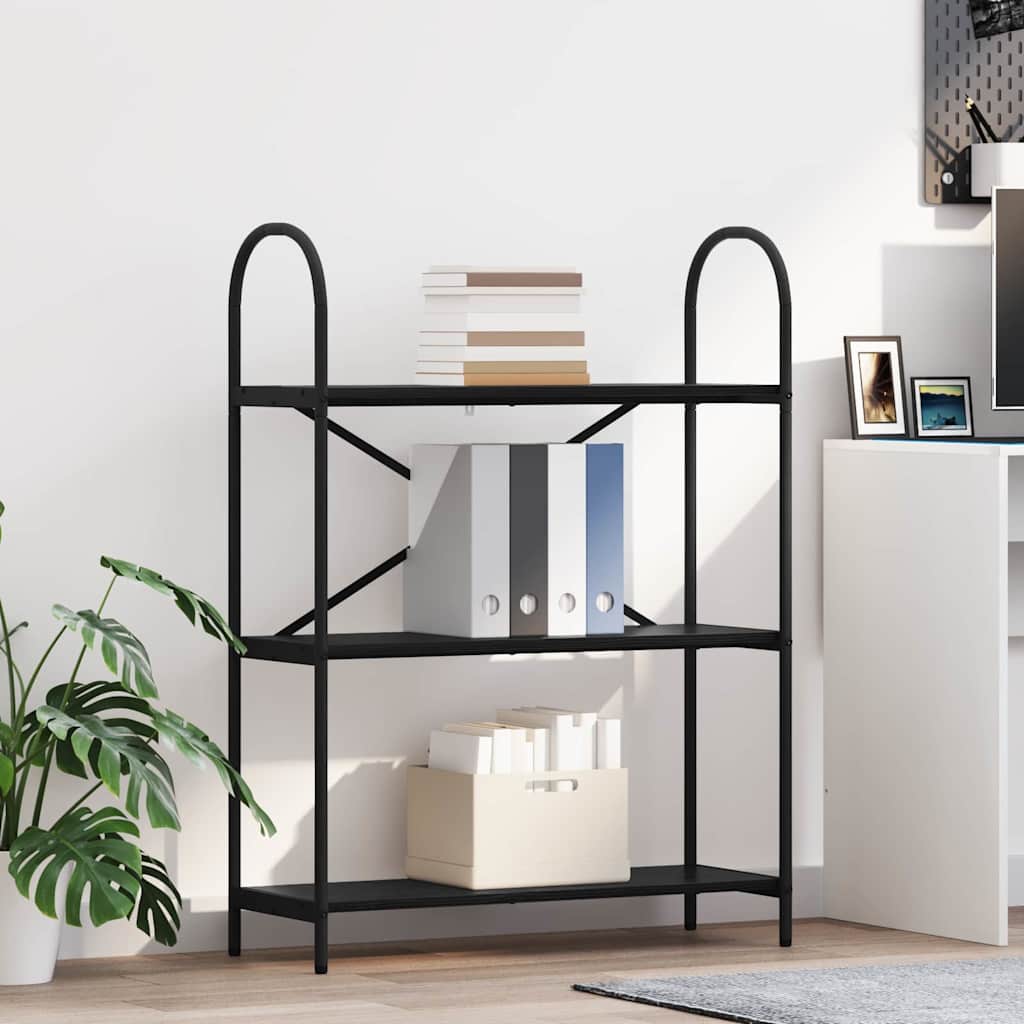 Bücherregal Schwarz Eichen-Optik 80 x 30 x 109 cm Holzwerkstoff